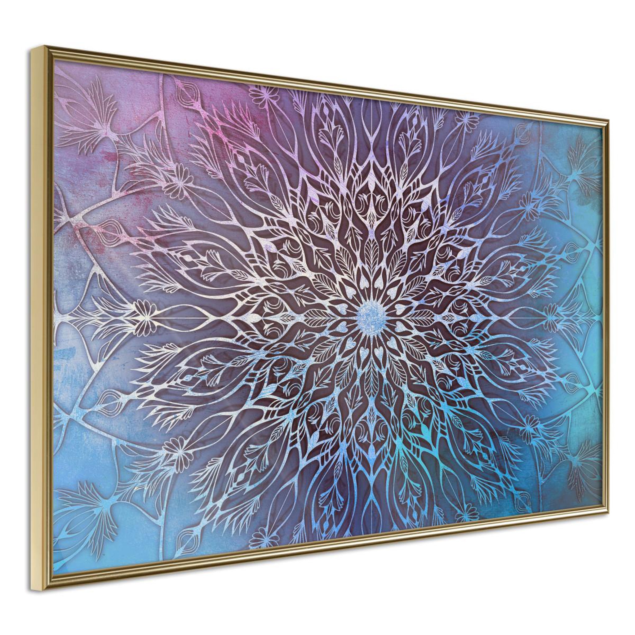 Paris Prix Affiche murale encadrée  blue and pink mandala