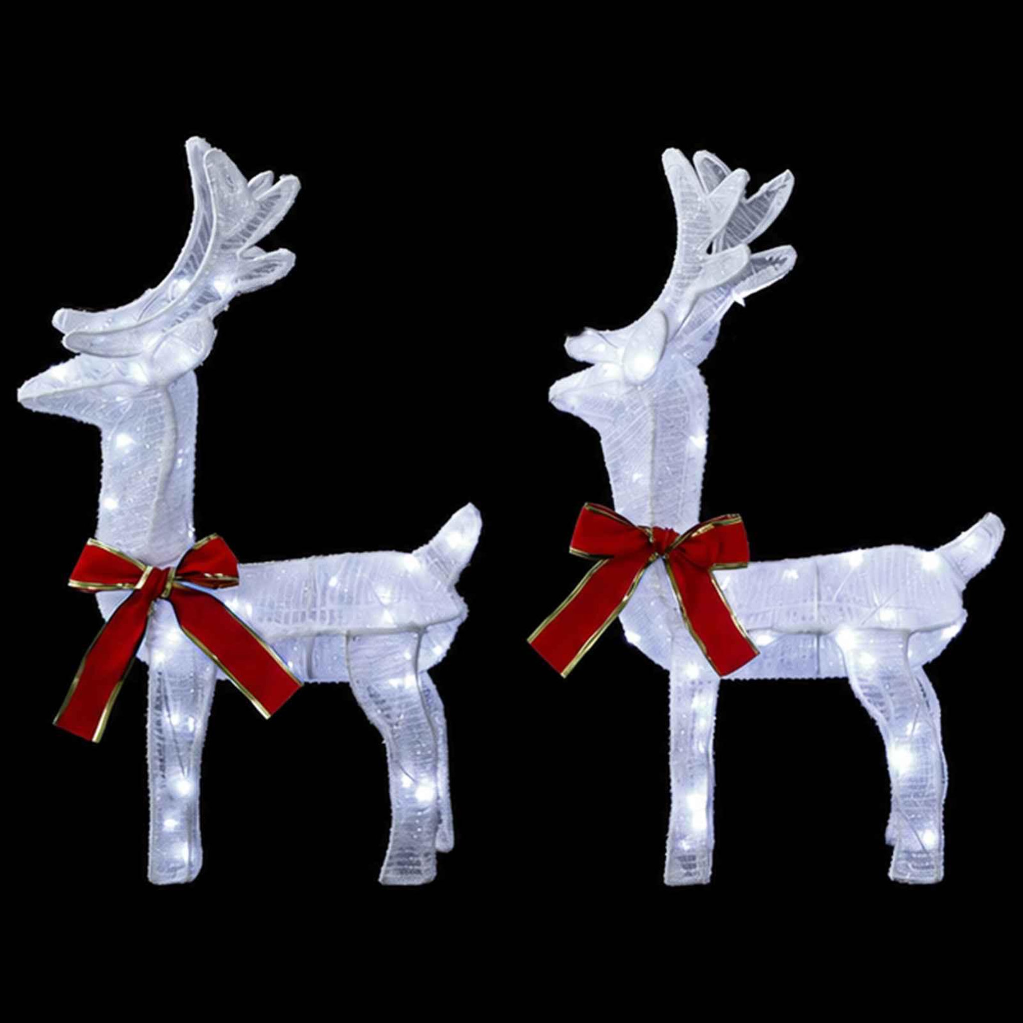 Voir la diapositive 6 : VIDAXL Renne de Noël 3D LOVIISA 2 pc 80 LED Blanc froid