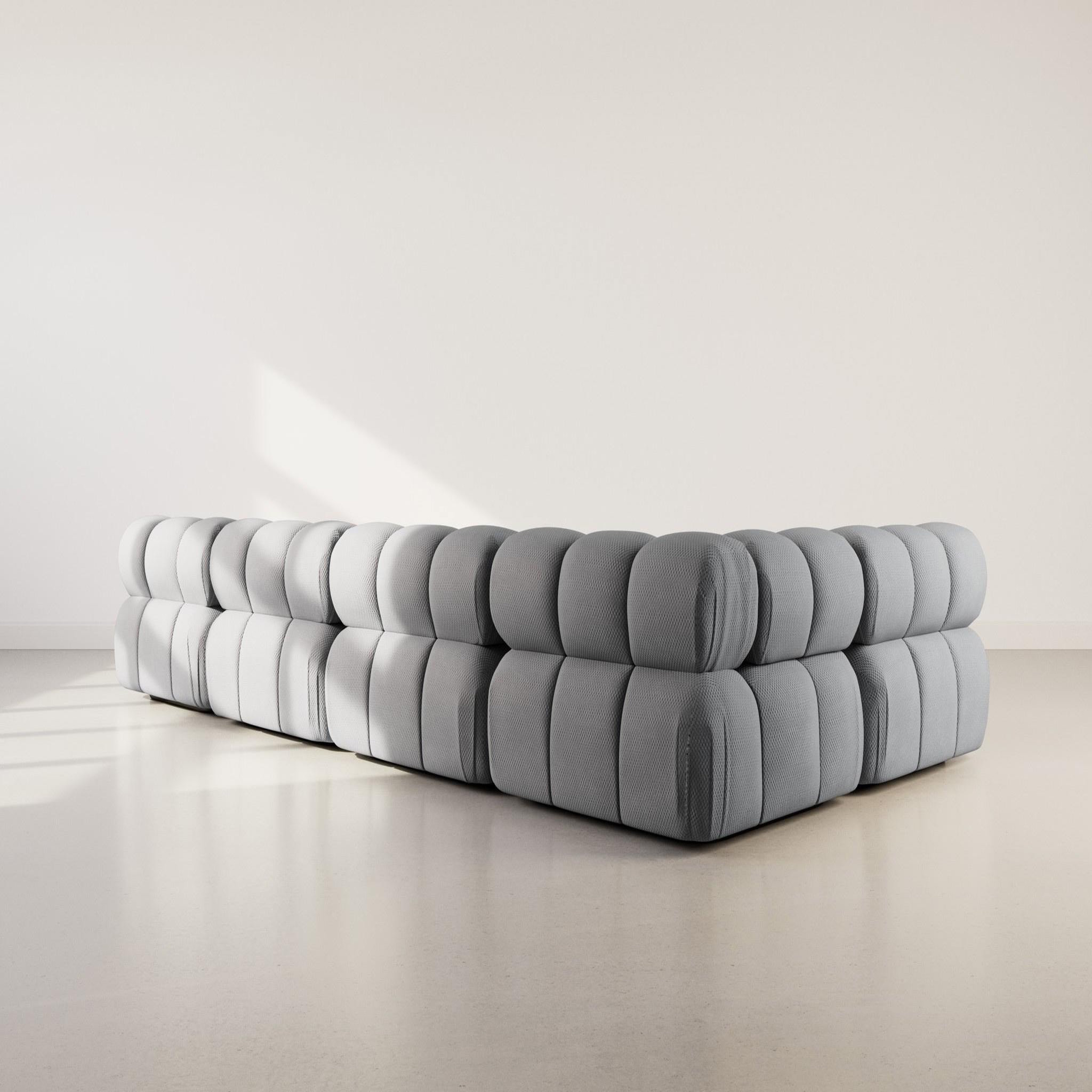 Voir la diapositive 5 : LISA DESIGN Ruby - canapé panoramique modulable d'angle gauche 7 places en velours texturé