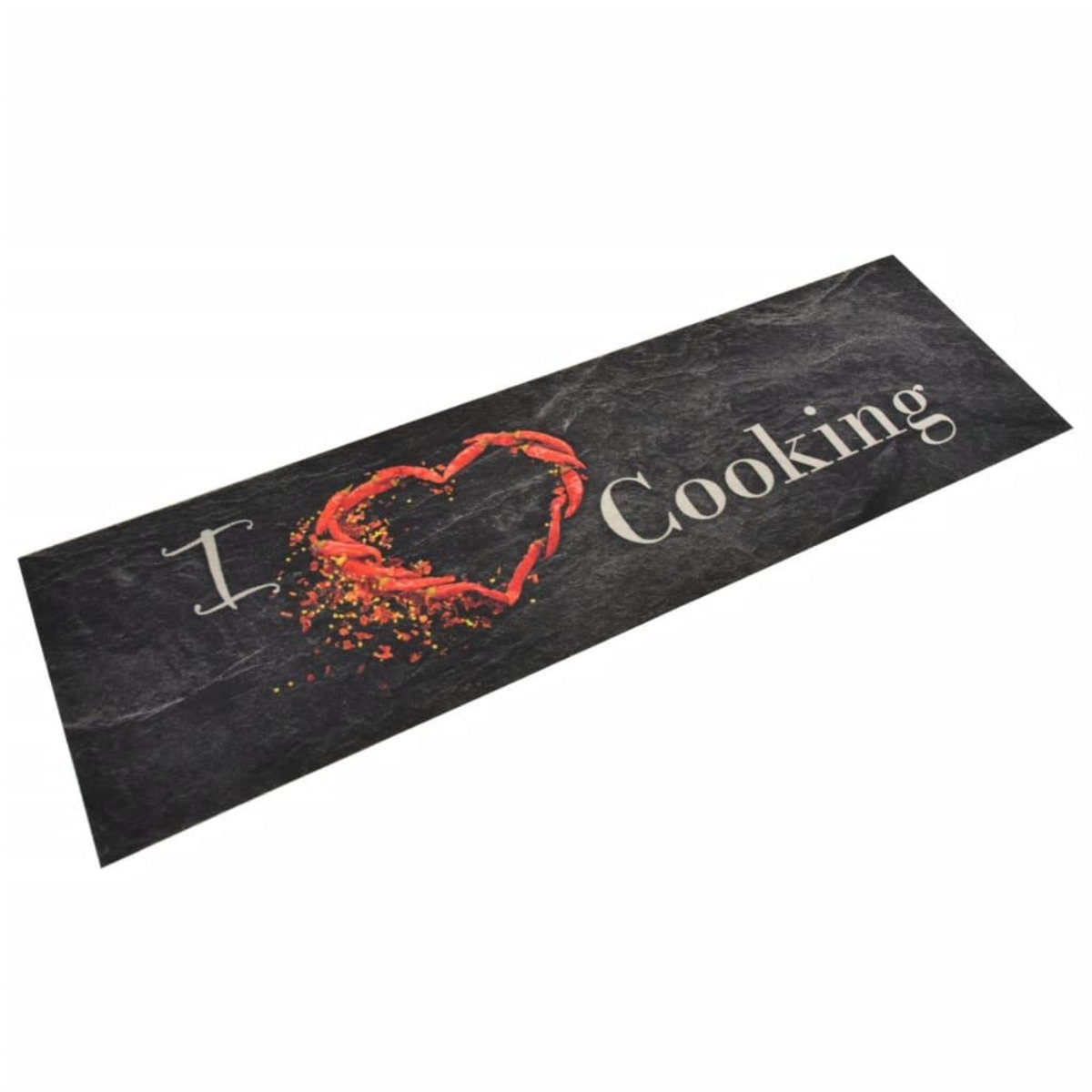 VIDAXL Tapis de cuisine lavable impression cuisine noir 45x150 cm