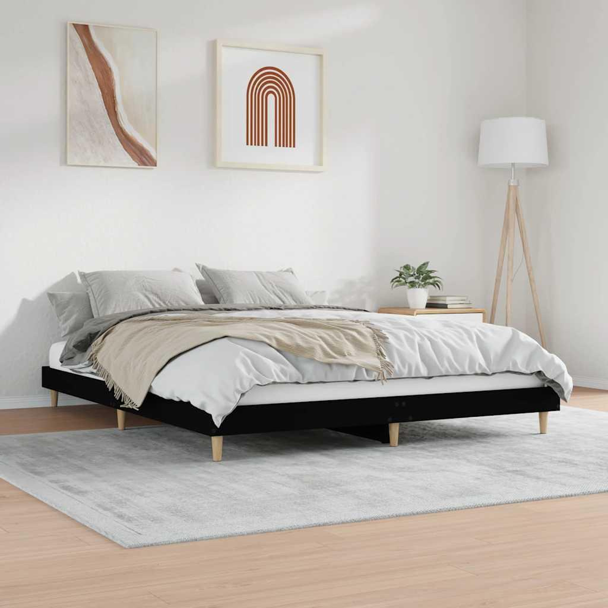 Voir la diapositive 4 : VIDAXL Cadre de lit sans matelas noir 120x200 cm