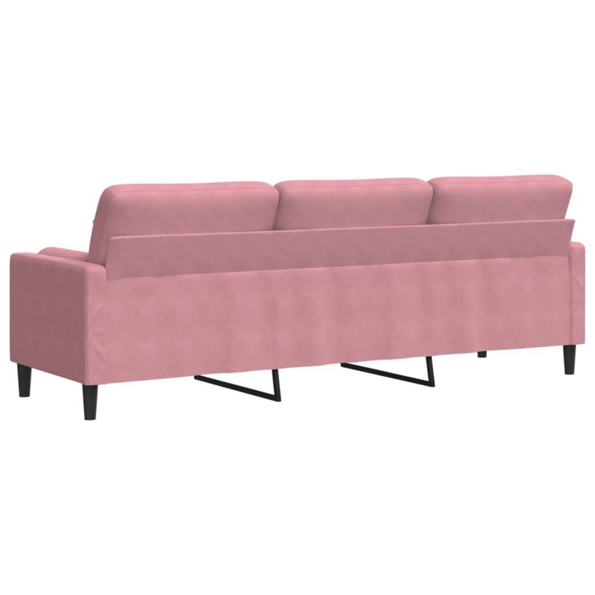 VIDAXL Canape 3 places avec oreillers decoratifs rose 210 cm velours