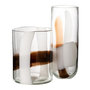 Voir la diapositive 2 : Paris Prix Vase Design en Verre  Iggy  37cm Blanc & Marron