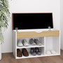 Voir la diapositive 1 : VIDAXL Banc a chaussures et coussin Blanc chene sonoma Bois ingenierie