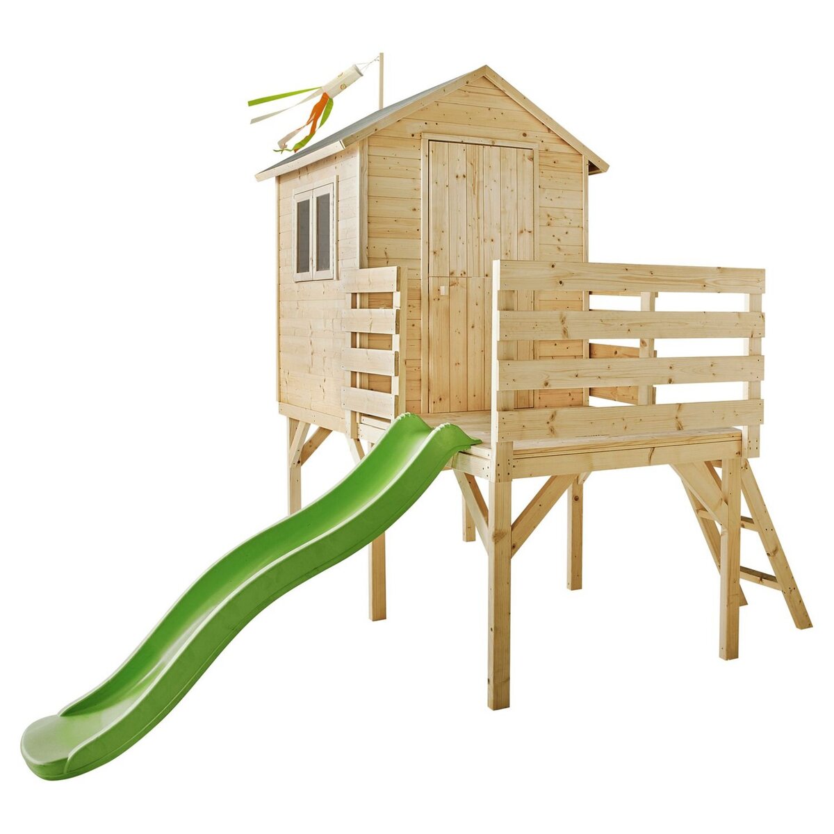 Soulet Cabane de jardin pour enfant avec toboggan - Bois - H2.49m - JOSEPHINE