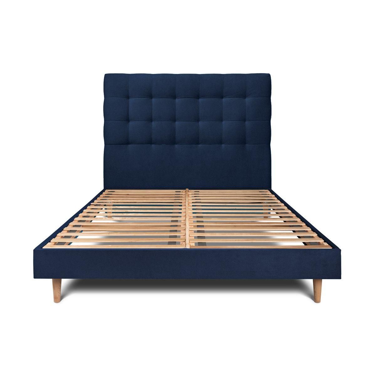 Sommeil de Plomb Lit avec tête de lit capitonnée velours et sommier kit - Hauteur totale : 29cm