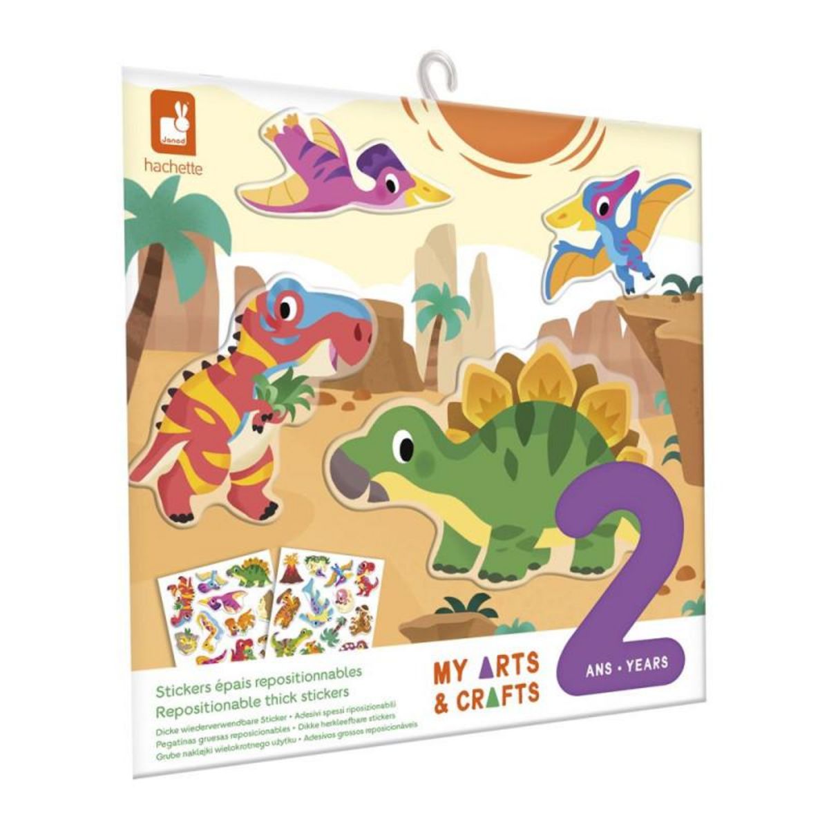 JANOD Jeu créatif Janod Stickers épais repositionnables Dinos