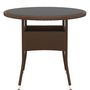 Voir la diapositive 2 : VIDAXL Table de jardin Ø80x75 cm Verre trempe/resine tressee Marron