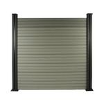 Habitat et Jardin Kit Clôture 4.8 x 1.2 m composite - Kit de fixation offert - Gris