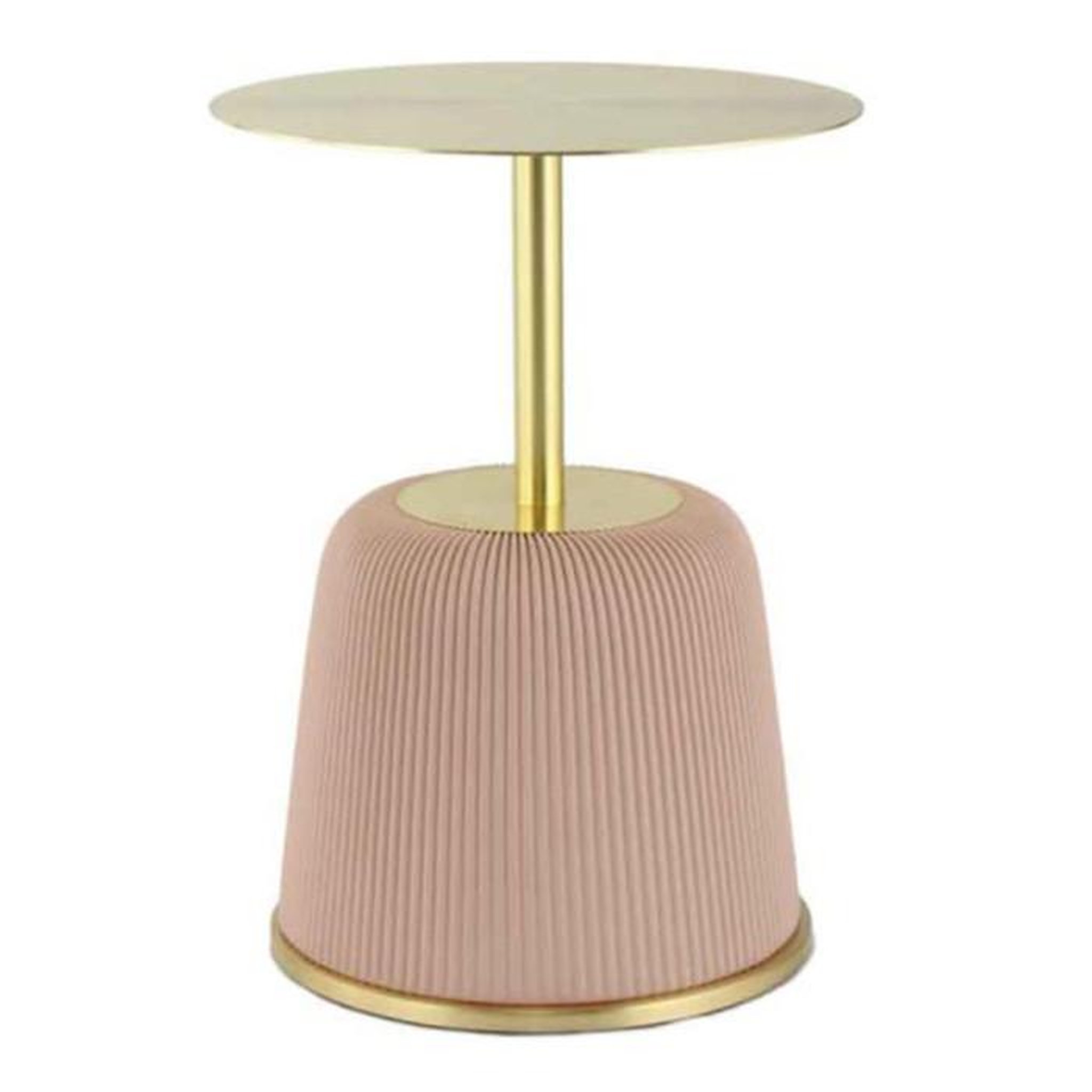 Voir la diapositive 2 : Paris Prix Table d'Appoint Design  Jokai  60cm Rose & Or