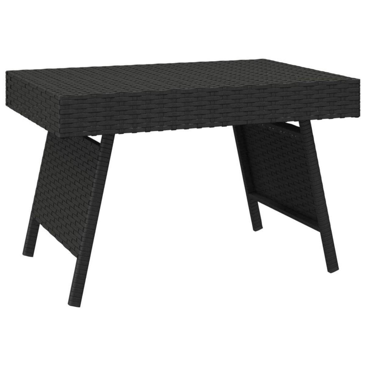 VIDAXL Table d'appoint pliable noir 60x40x38 cm resine tressee