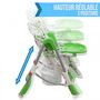 Voir la diapositive 5 : Monsieur Bébé Chaise haute bébé pliable réglable hauteur dossier tablette - Ptit