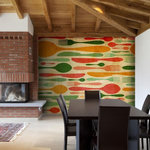 Paris Prix Papier Peint  Couverts en Vert & Orange. Coloris disponibles : Multicolore