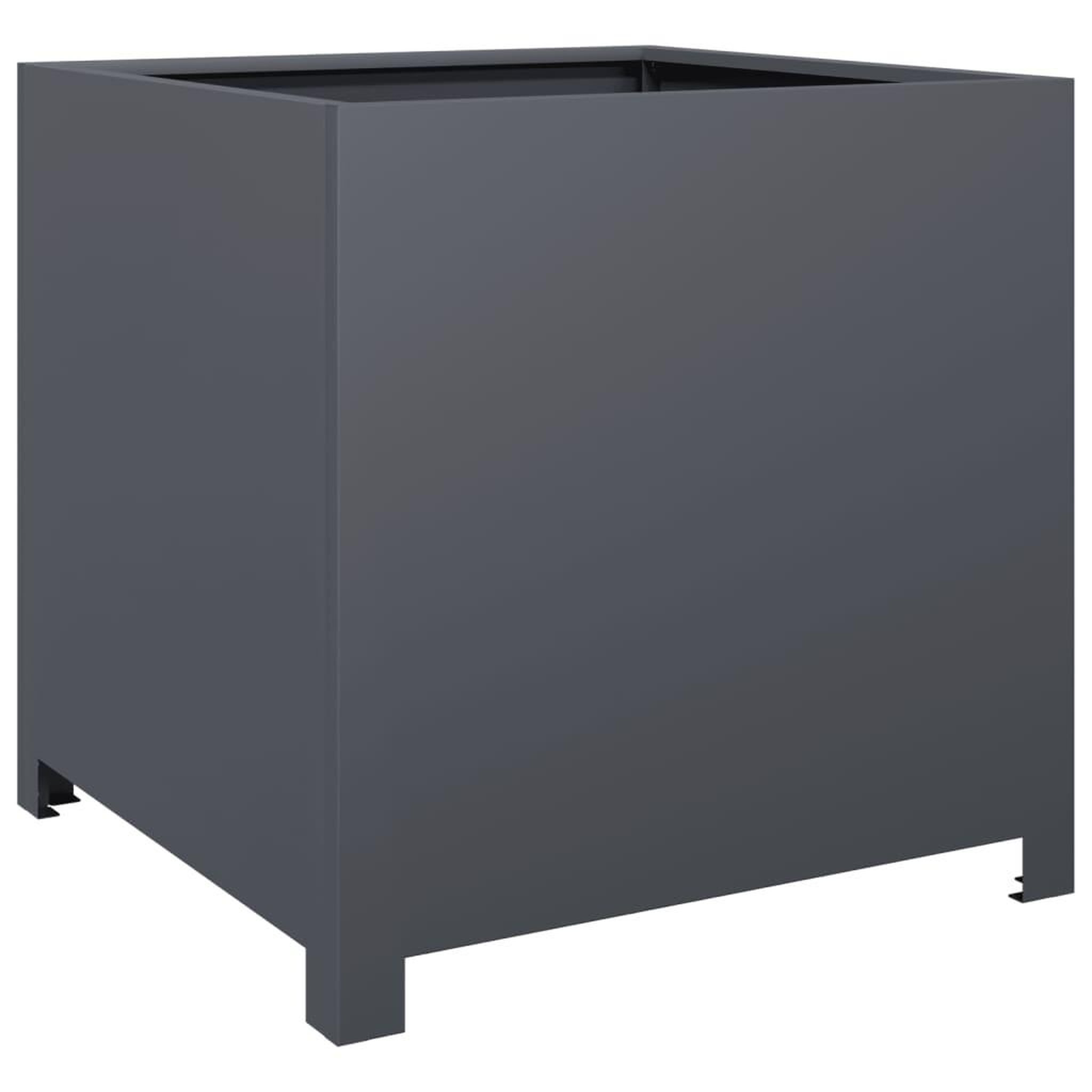 Voir la diapositive 2 : VIDAXL Jardiniere anthracite 50x50x50 cm acier