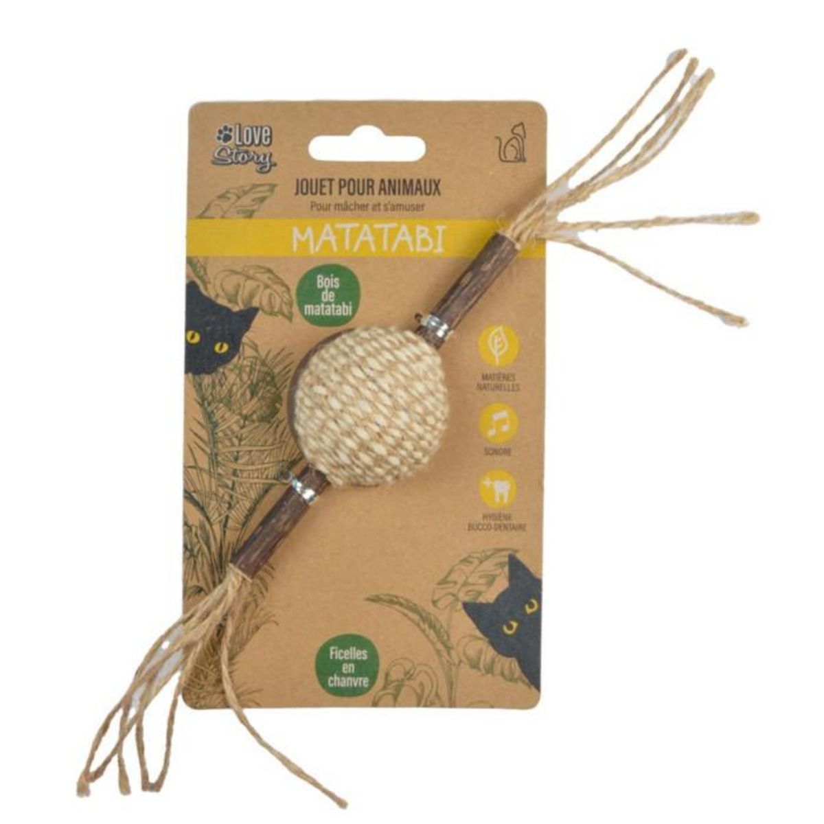 Paris Prix Jouet Balle pour Chat  Matatabi  12cm Naturel