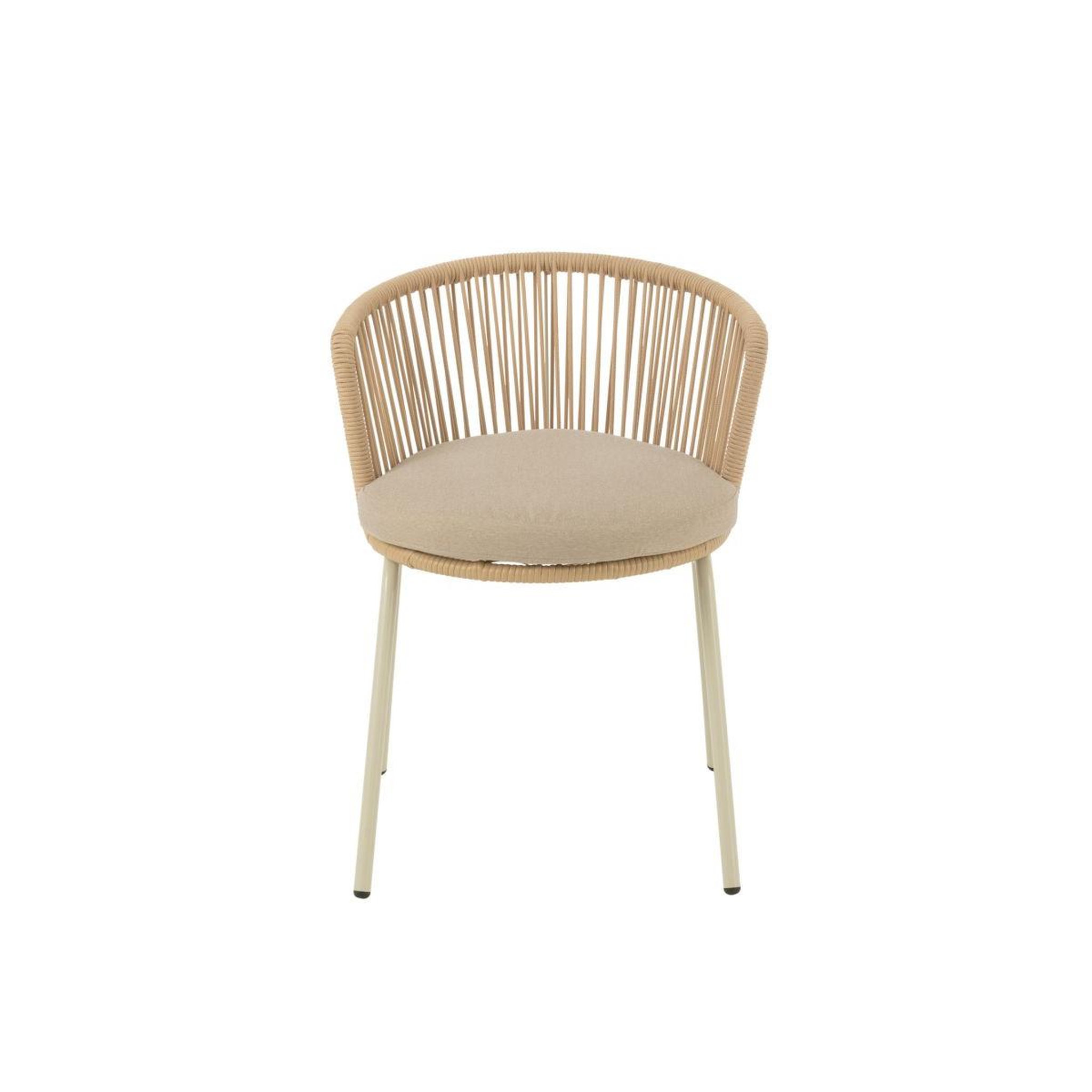 Voir la diapositive 2 : J-LINE Chaise design corde  toa  75cm beige