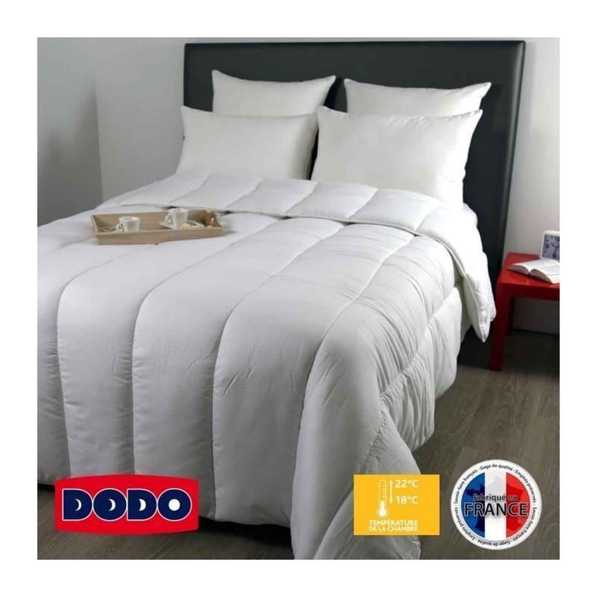 Voir la diapositive 2 : DODO DODO Couette temperee Country - 200 x 200 cm - Blanc