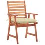 Voir la diapositive 2 : VIDAXL Chaises a manger d'exterieur lot de 3 et coussins Acacia massif