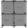 Voir la diapositive 3 : VIDAXL Armoire de rangement 4 paniers en tissu Gris 63x30x71 cm Acier