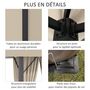 Voir la diapositive 6 : OUTSUNNY Tonnelle barnum de jardin 2,97L x 2,97l m avec 4 parois latérales amovibles - toit avec évent - porte zippée - armature aluminium et acier - beige