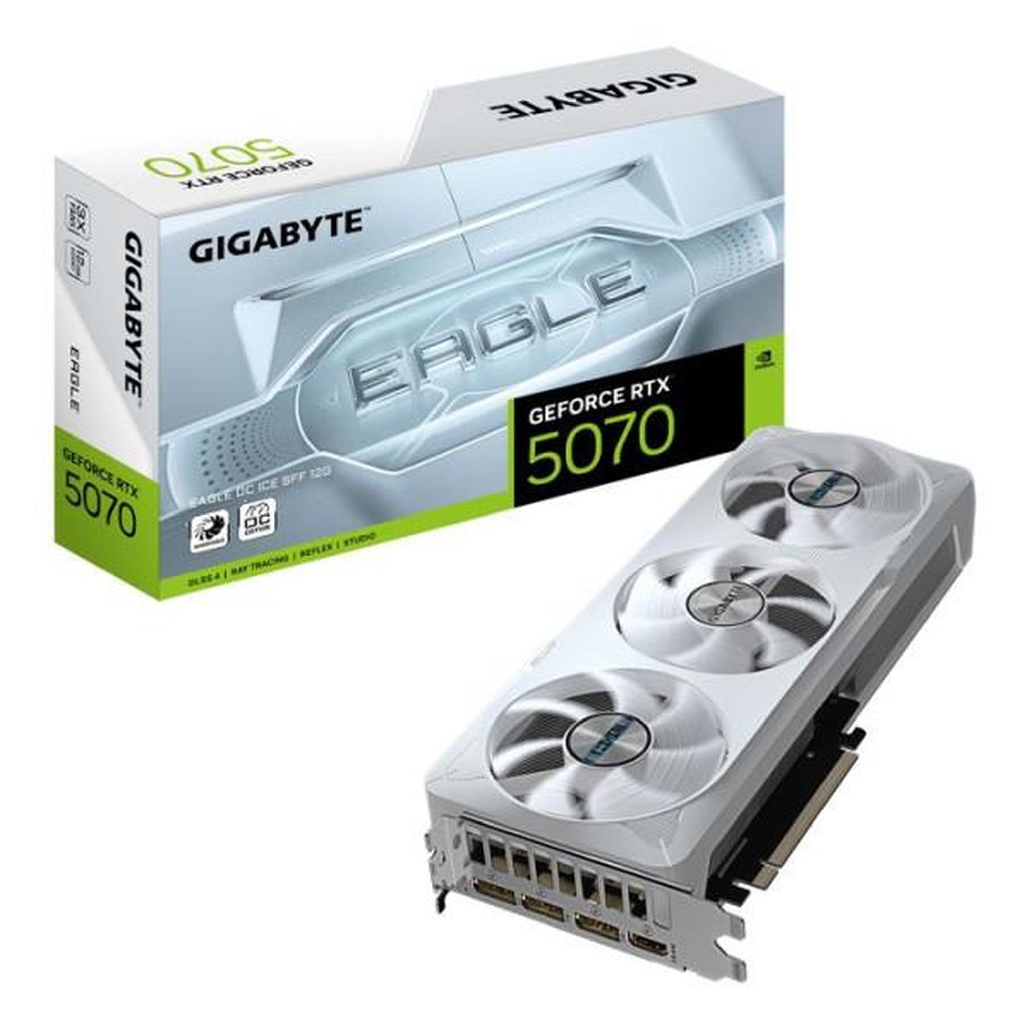 Gigabyte Carte graphique - GIGABYTE - GeForce RTX 5070 EAGLE OC ICE SFF 12G - GDDR7 - 7680 x 4320 - PCI-E 5.0