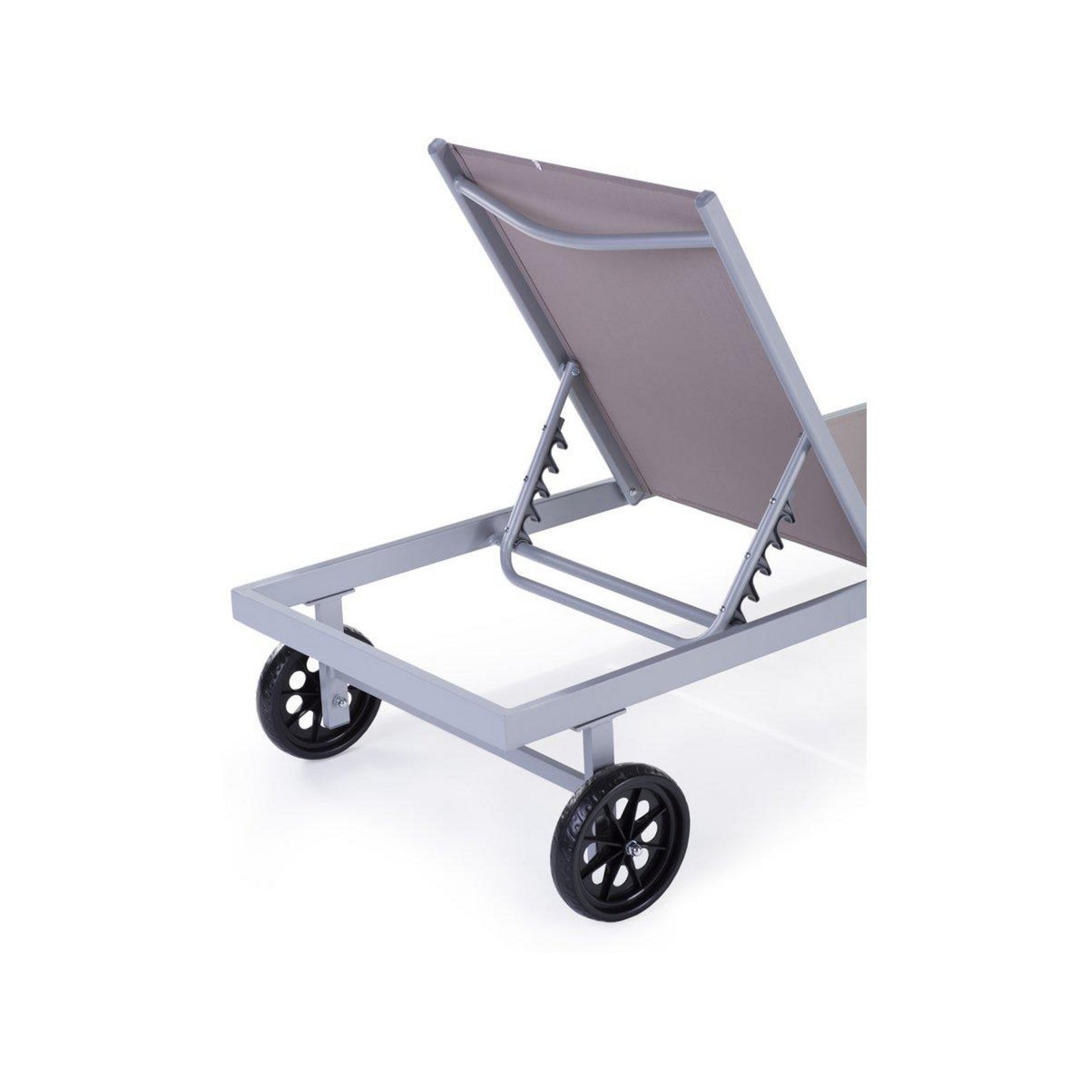 Habitat et Jardin Bain de soleil Alu / Textilene  Bella  avec roues - Taupe