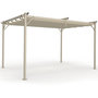 Voir la diapositive 1 : ID MARKET Pergola toit rétractable 4 pieds 3x4 M tonnelle structure beige et toile beige