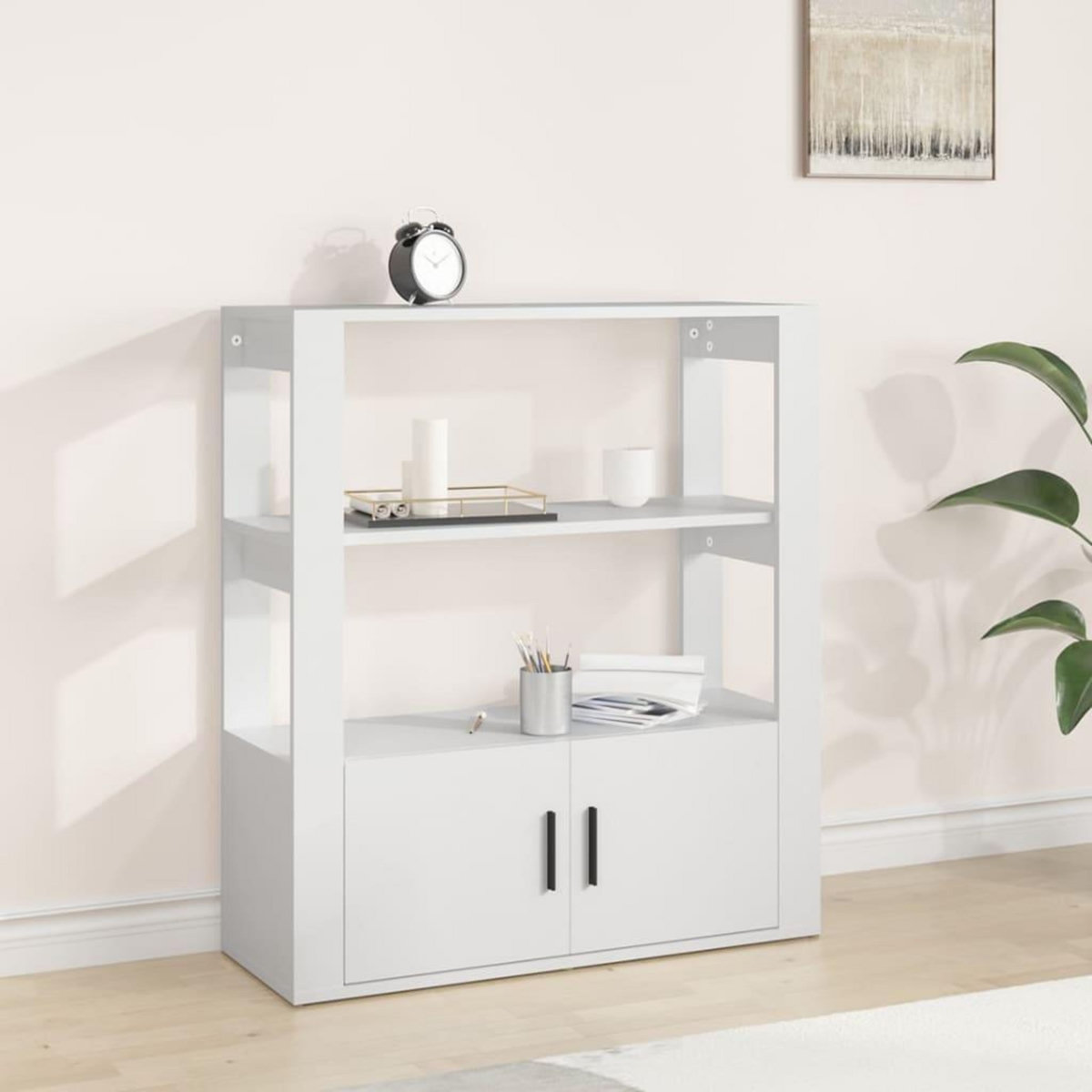 VIDAXL Buffet Blanc 80x30x90 cm Bois d'ingenierie