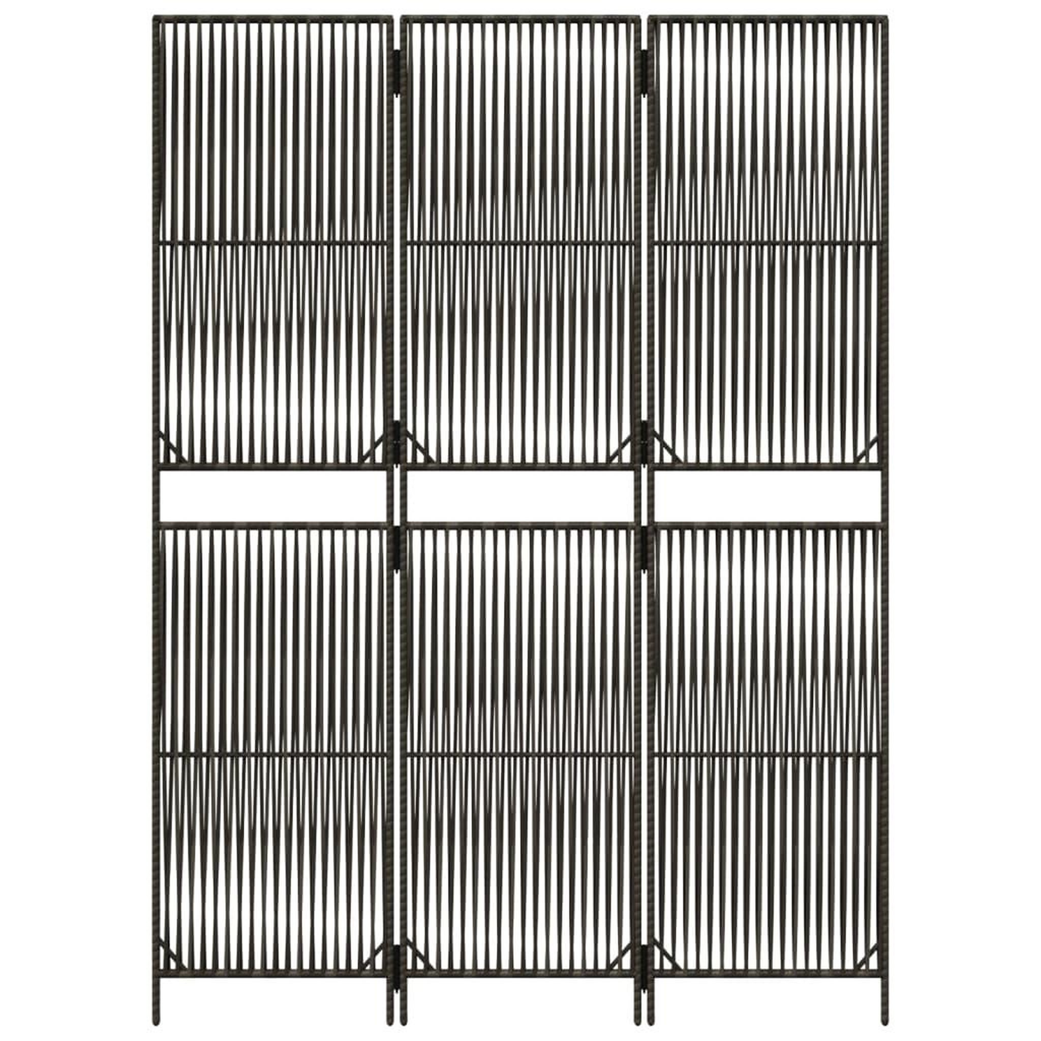 Voir la diapositive 5 : VIDAXL Cloison de separation 3 panneaux gris resine tressee