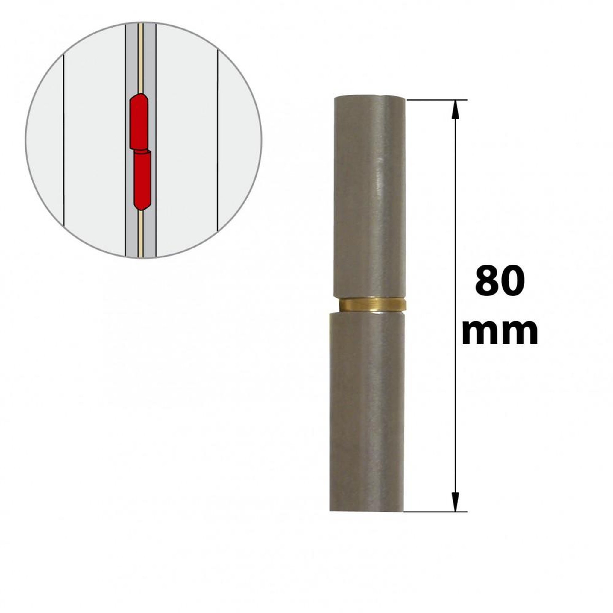 CENTRALE BRICO Paumelle sans lame acier brut, H.80 x L.18 x P.14 mm