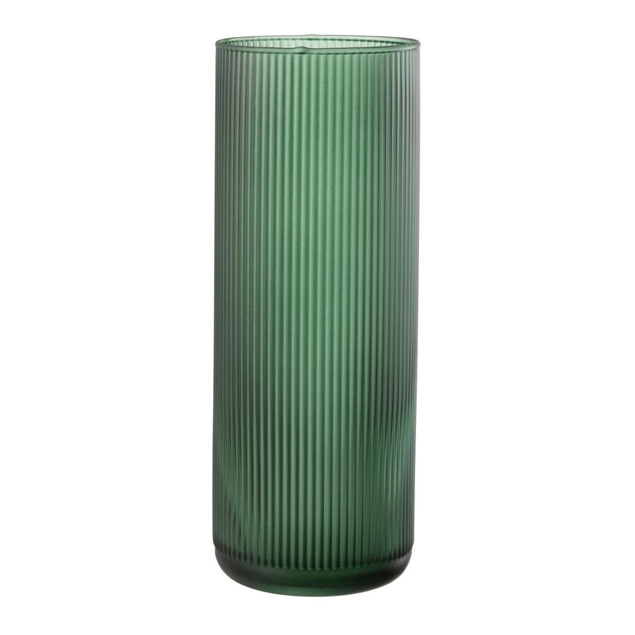 Voir la diapositive 1 : J-LINE Vase Cylindrique en Verre  Joseph  28cm Vert