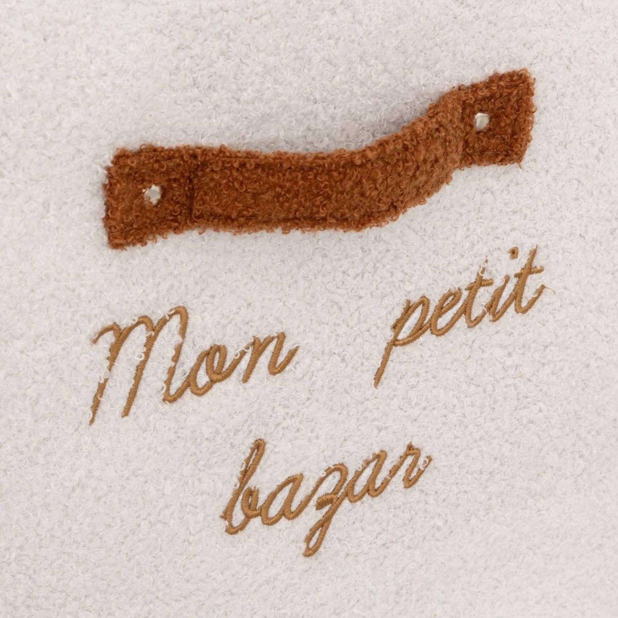 Voir la diapositive 3 : ATMOSPHERA Boîte de rangement en bouclette mon petit bazar - l. 29 x l. 29 x h. 29 cm - blanc