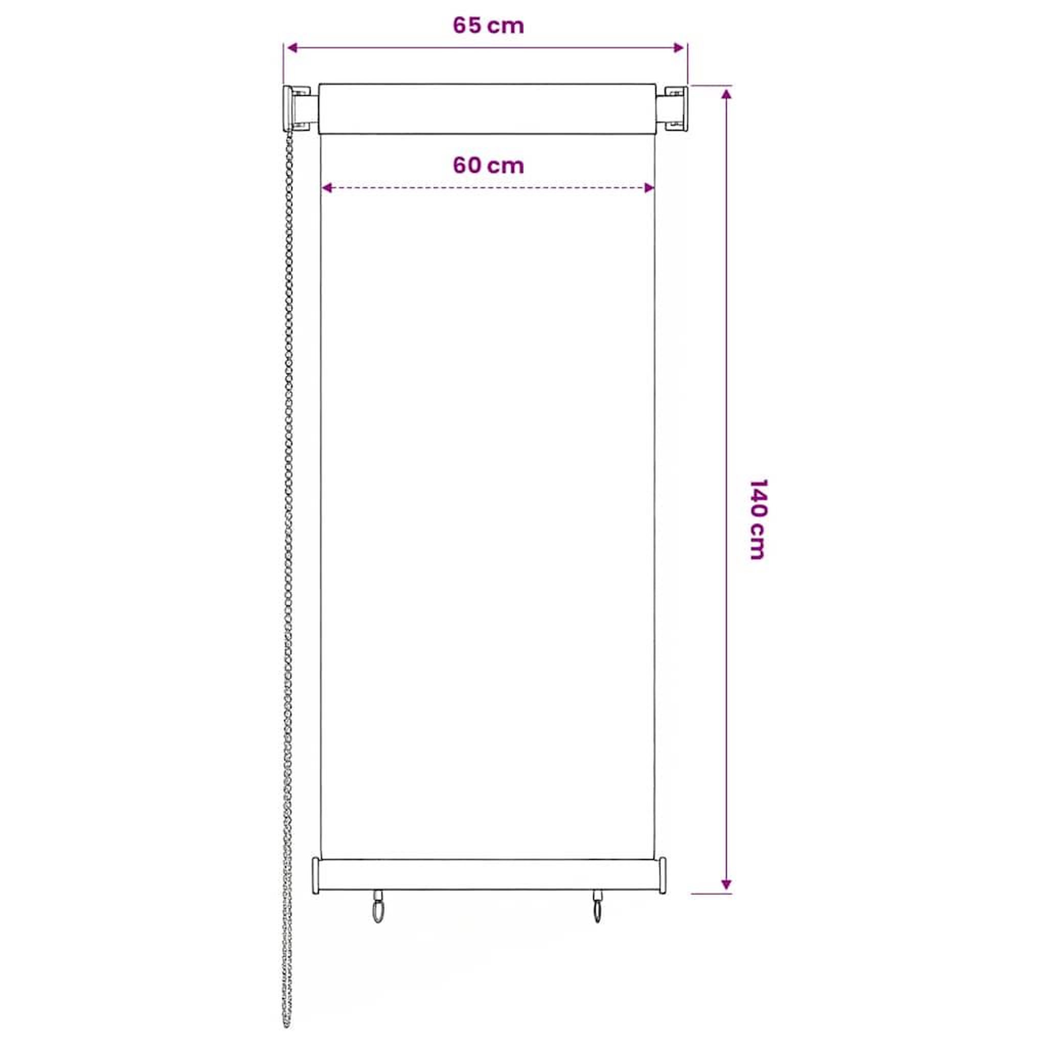 Voir la diapositive 6 : VIDAXL Store roulant d'exterieur 65 (l) x 140 (h) cm noir