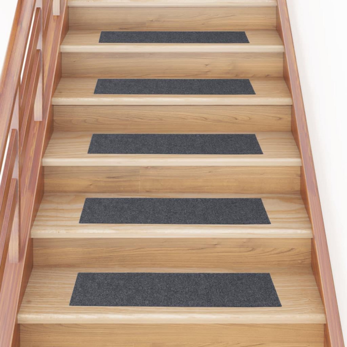 VIDAXL Tapis d'escalier autocollants Rectangulaire 15 pcs 76x20 cm