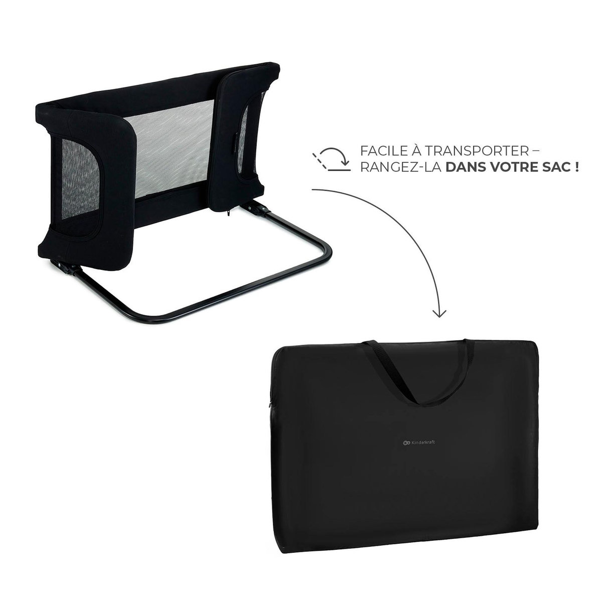 KINDERKRAFT Barrière de lit enfant pliable sécurisée