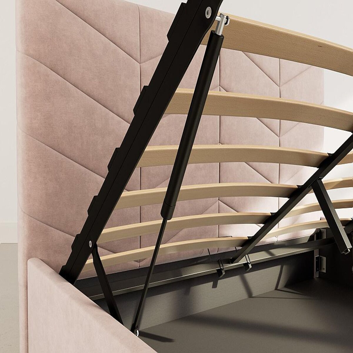 BEST MOBILIER Peonis - lit coffre - 160x200 cm - en velours - sommier inclus