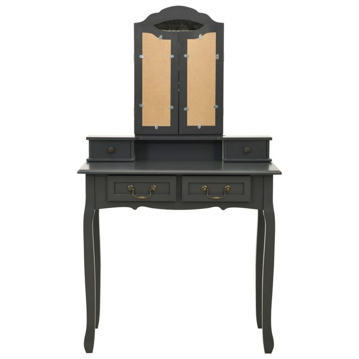 VIDAXL Ensemble de coiffeuse avec tabouret Gris 80x69x141 cm Paulownia