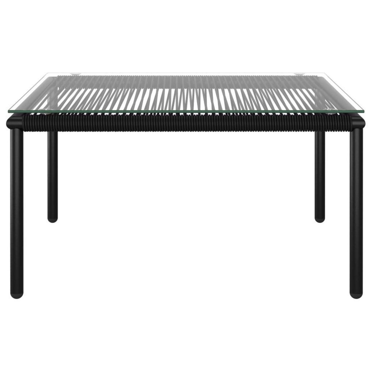 VIDAXL Salon de jardin 6 pcs avec coussins Noir PVC