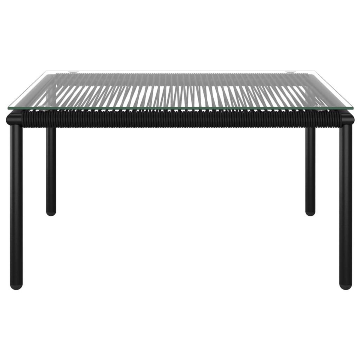 VIDAXL Salon de jardin 6 pcs avec coussins Noir PVC