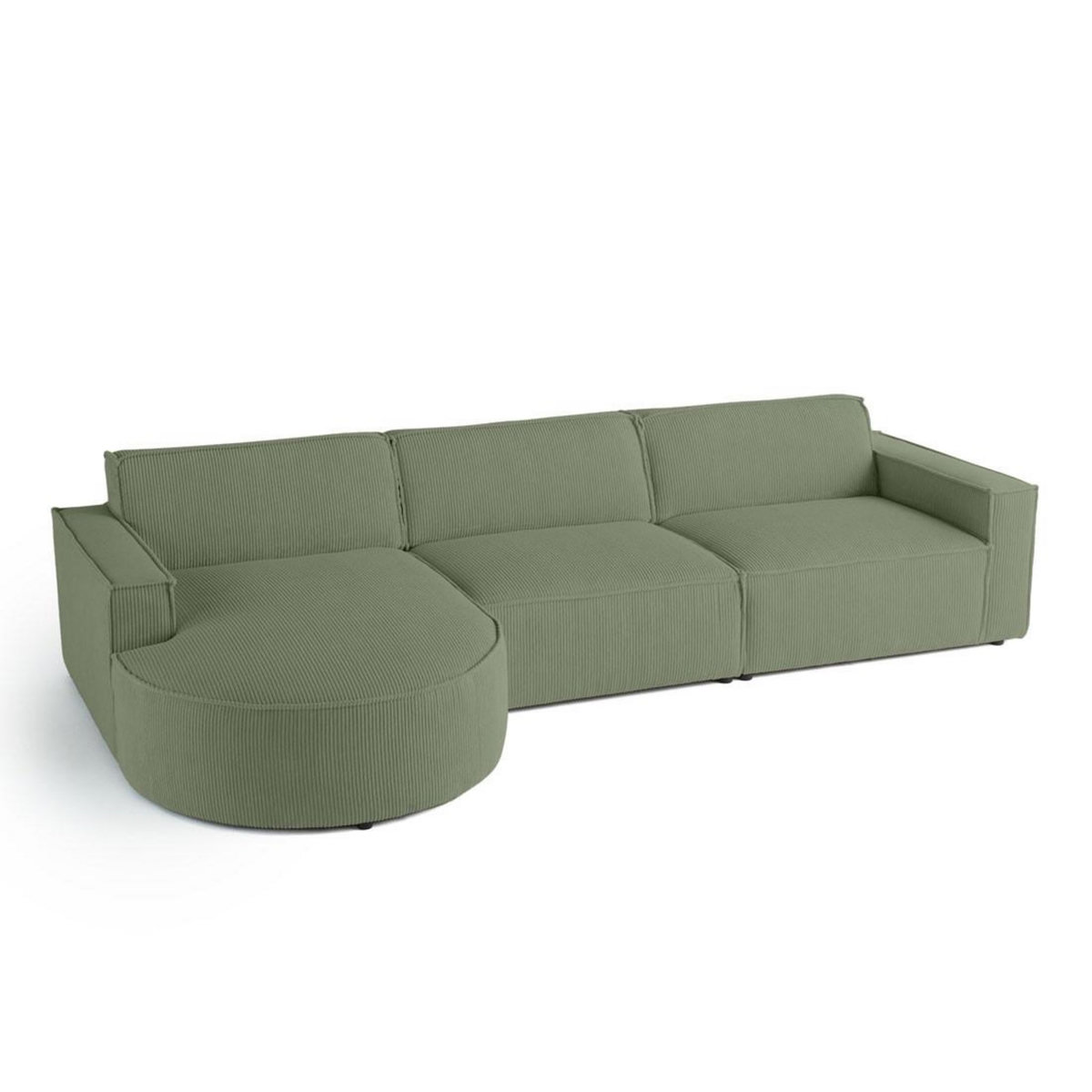LISA DESIGN Spiaggia - canapé d'angle gauche - 5 places - en velours côtelé