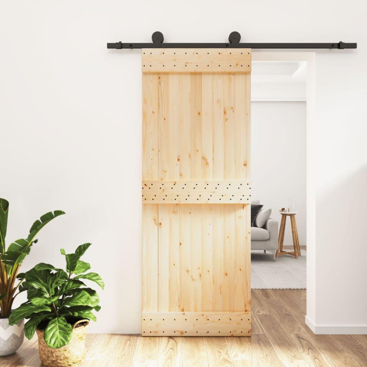 VIDAXL Porte coulissante et kit de quincaillerie 80x210 cm pin massif