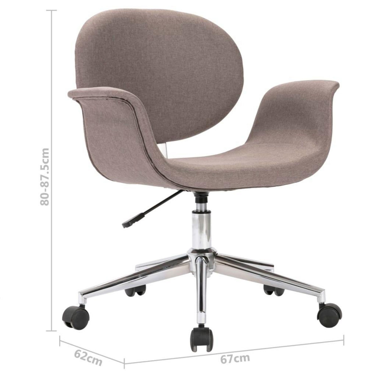 VIDAXL Chaises pivotantes a manger lot de 6 taupe tissu