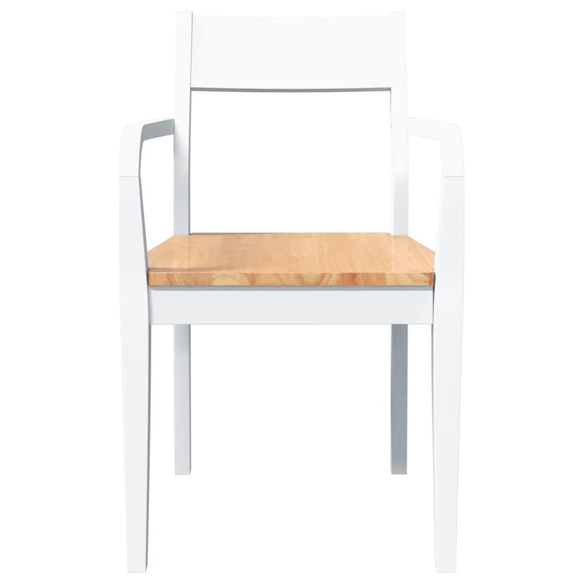 Voir la diapositive 5 : VIDAXL Chaises a manger 2 pcs blanc bois massif caoutchouc
