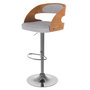 Voir la diapositive 1 : Rendez vous déco Chaise de bar réglable 62/84 cm en tissu gris clair-Louis