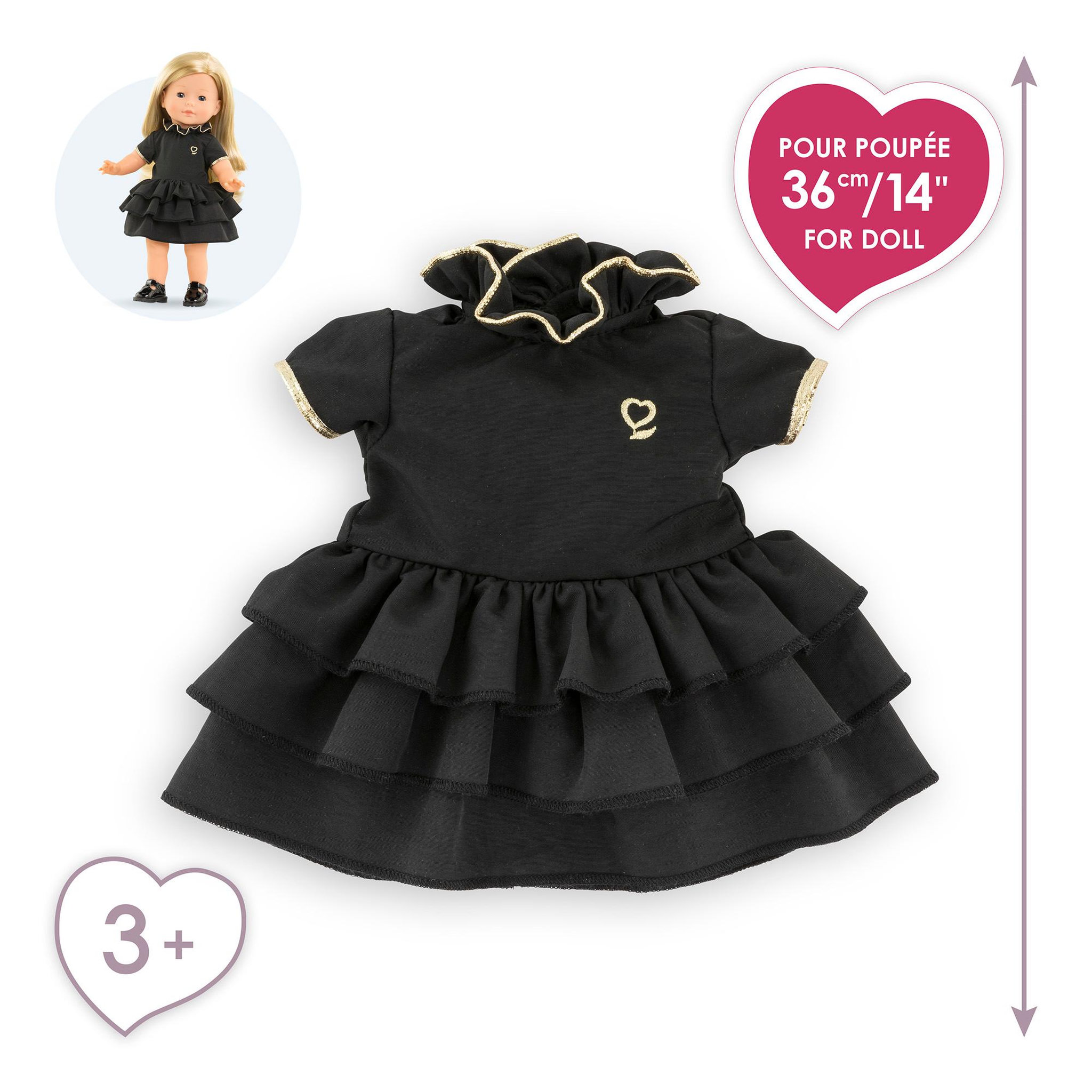 Voir la diapositive 5 : Corolle Petite Robe Noire pour poupée ma Corolle