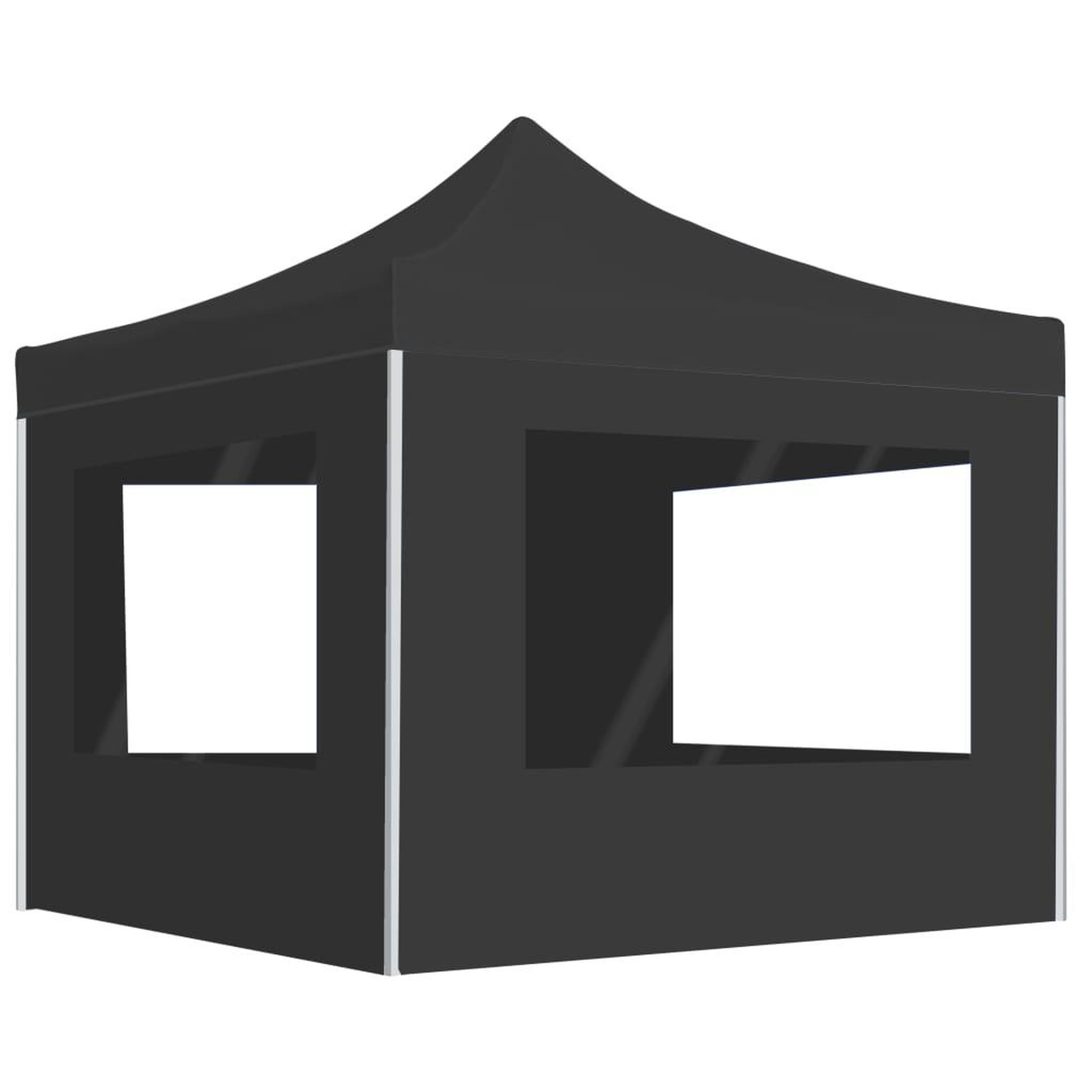 VIDAXL Tente de reception pliable a parois Aluminium 3 x 3m Anthracite