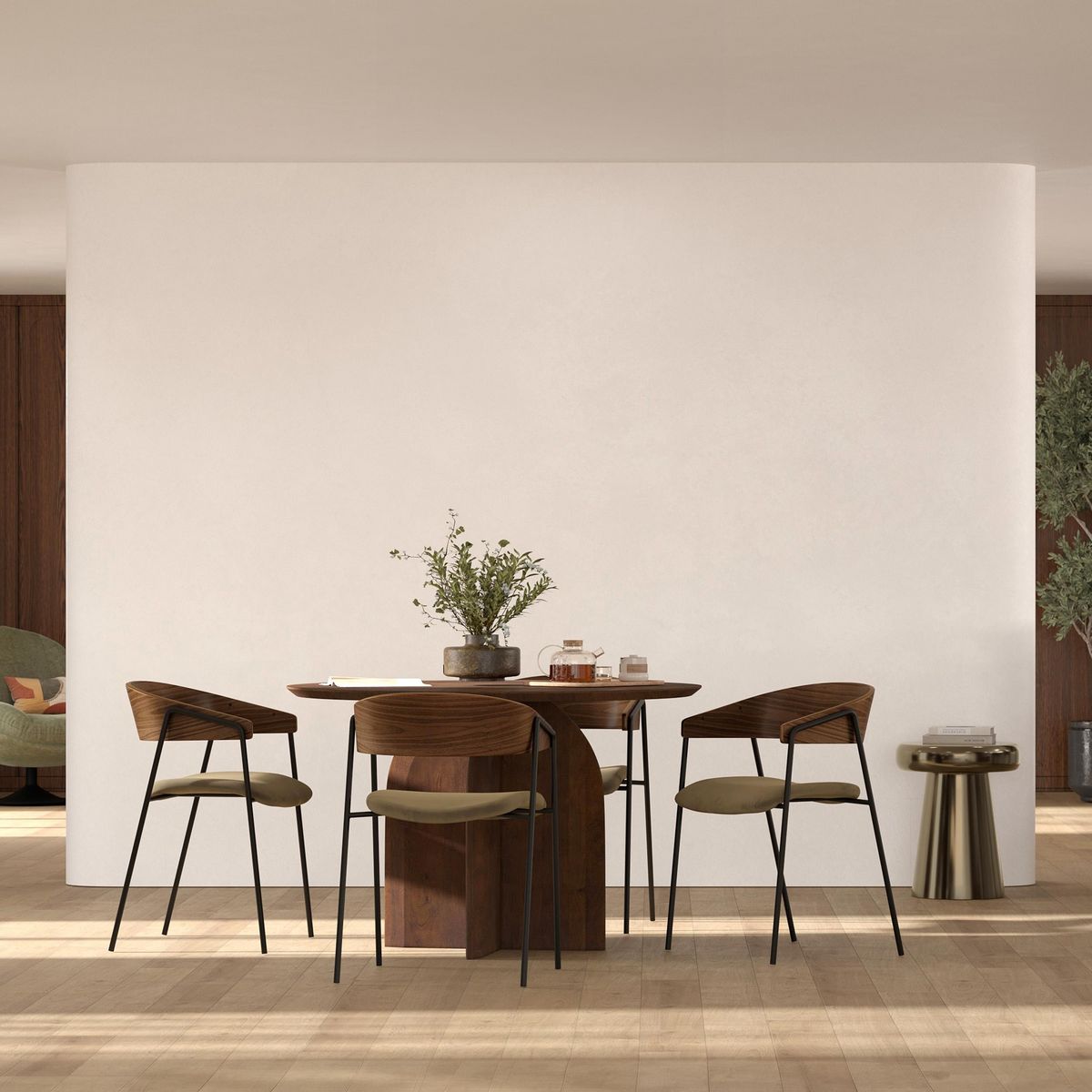 Rendez vous déco Table d'appoint ronde en métal doré D40 cm - Anouk