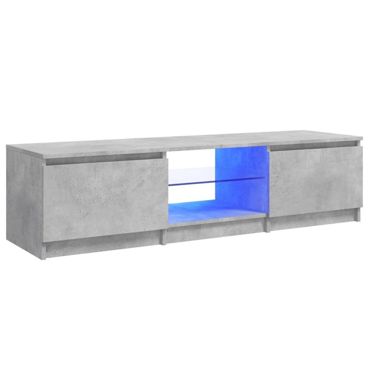 VIDAXL Meuble TV avec lumieres LED gris beton 140x40x35,5 cm