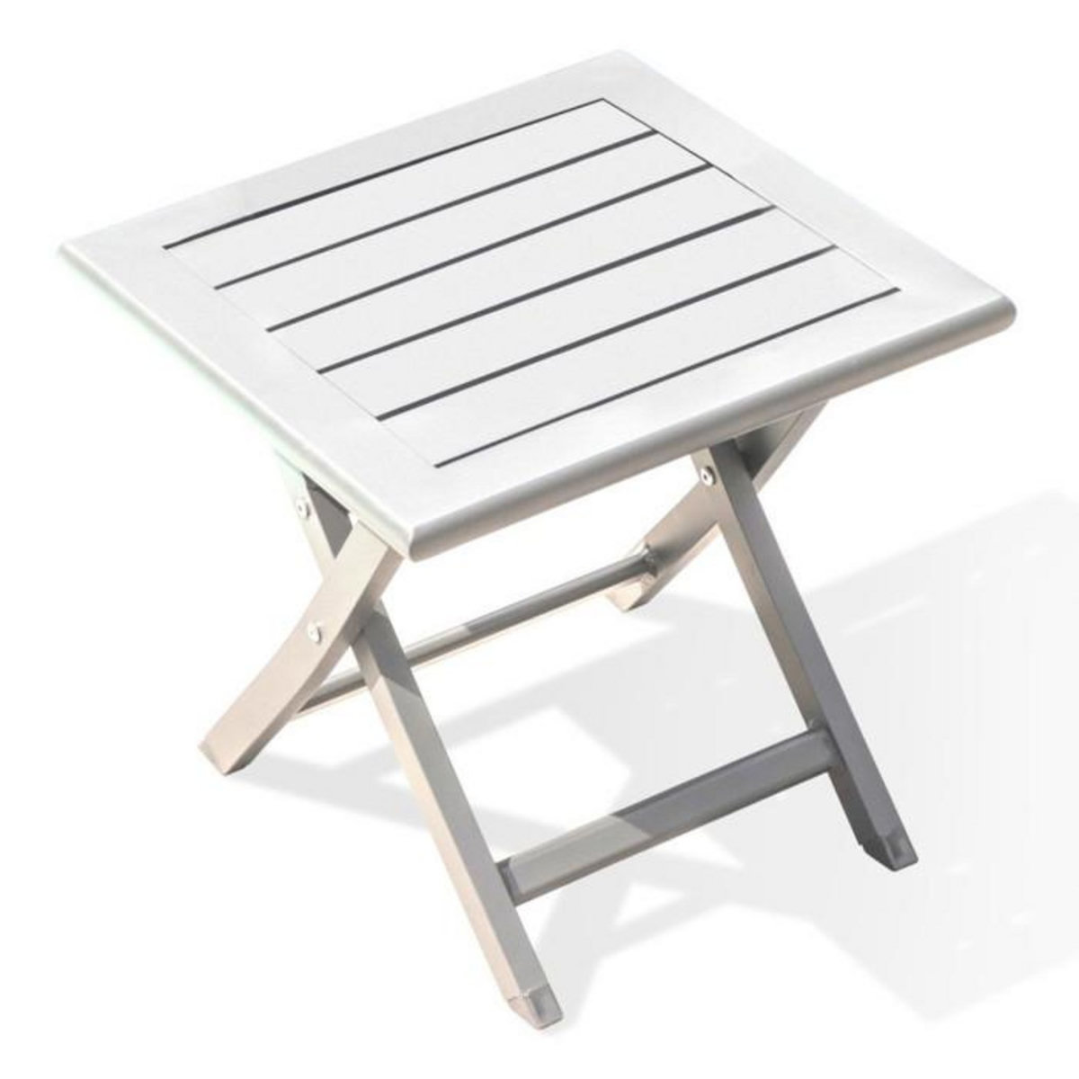 Paris Prix Table d'Appoint de Jardin Pliante  Marius  43cm Blanc