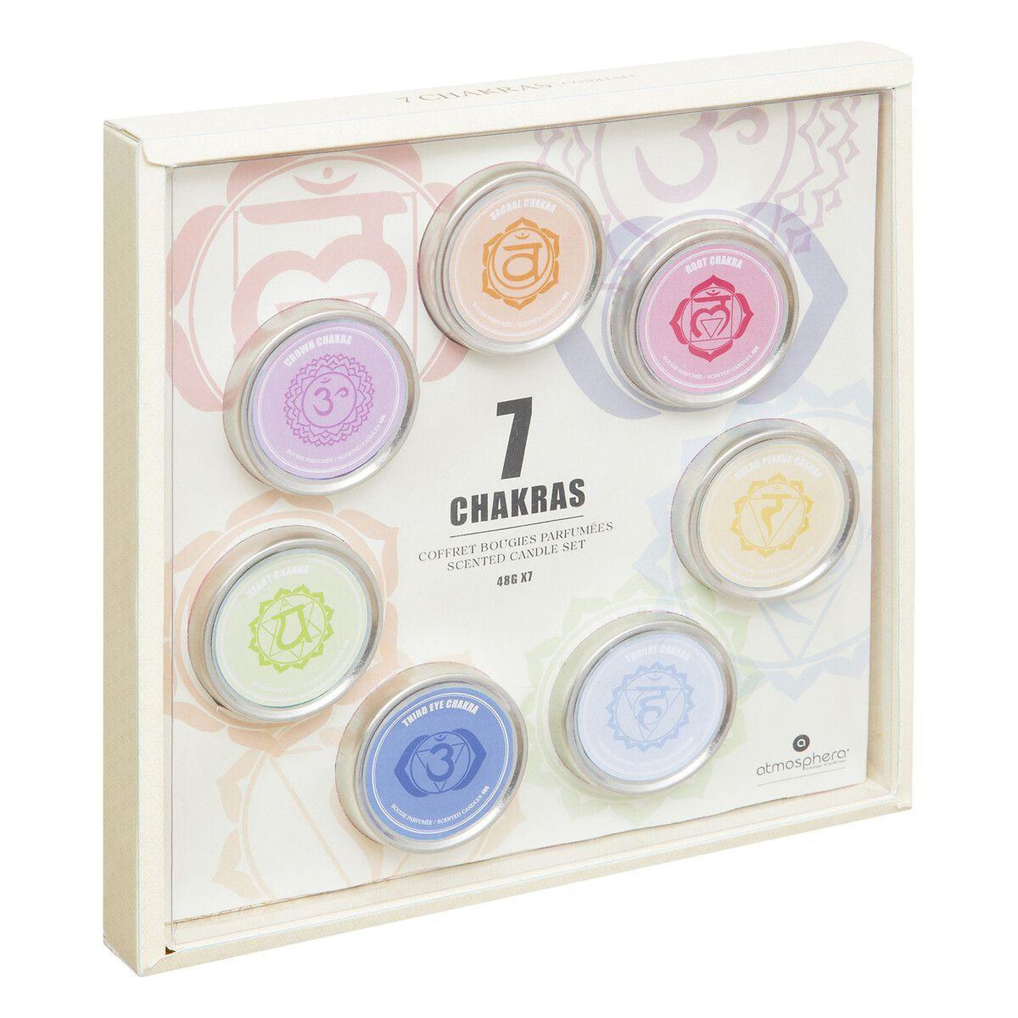 ATMOSPHERA Coffret 7 bougies parfumées  chakra  26cm multicolore